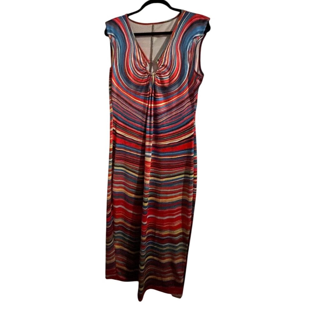 MULTICOLOR STRIPED SEXY DRESS